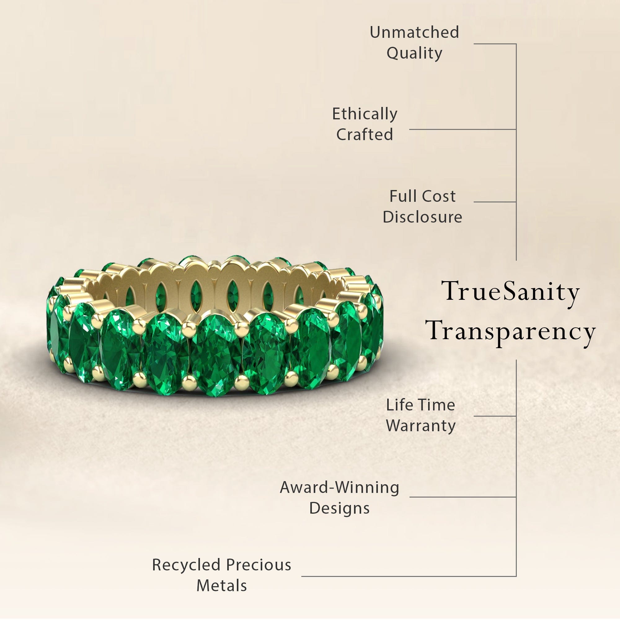 Emerald Full Eternity Band - Diana
