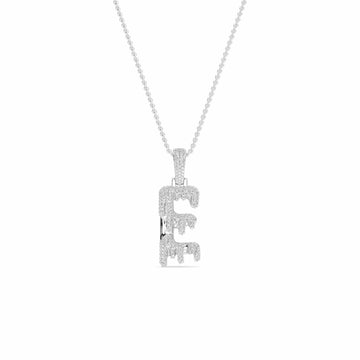 E Initial Dripping Diamond Pendant Necklace - Elias