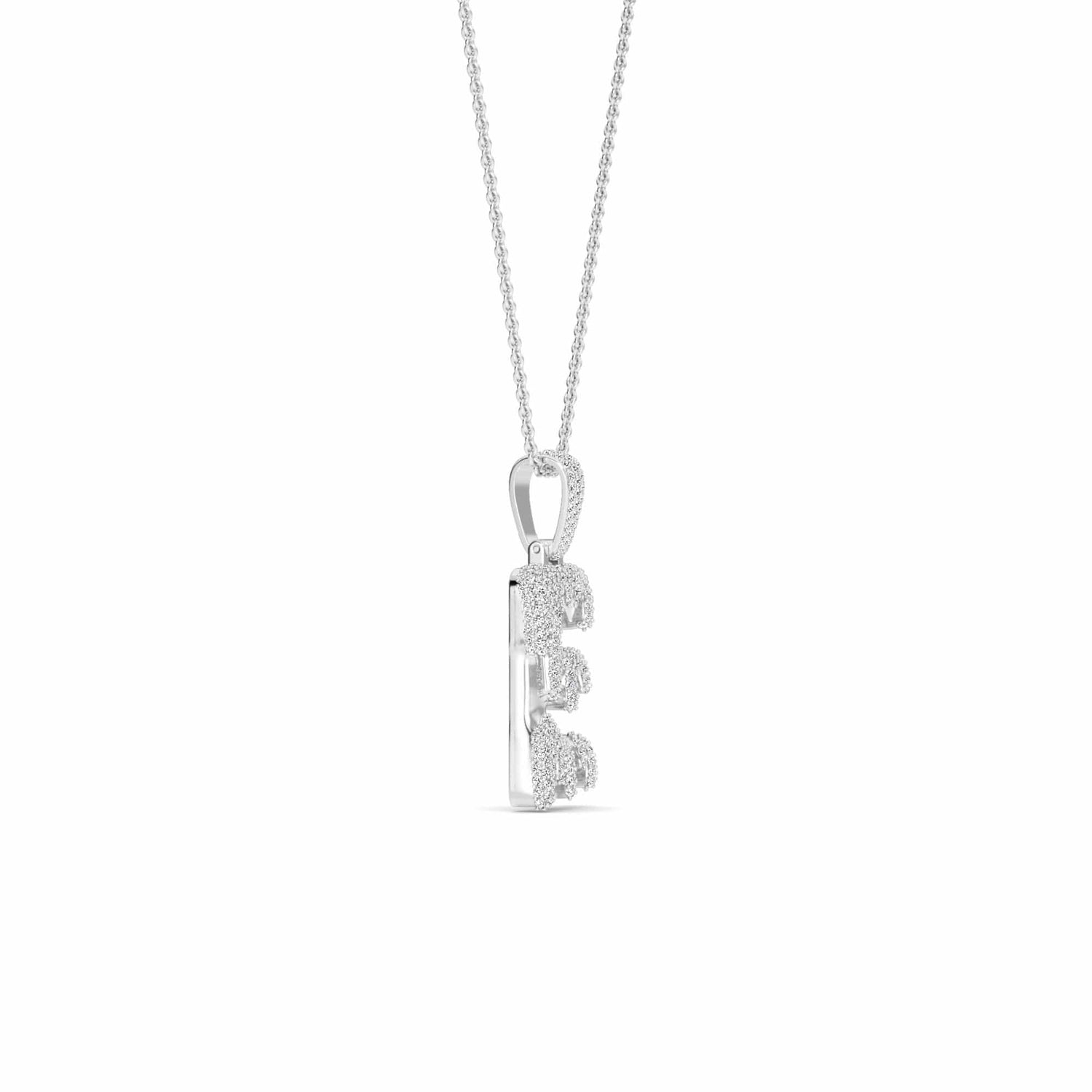 E Initial Dripping Diamond Pendant Necklace - Elias