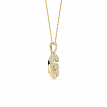 G Initial Dripping Diamond Pendant Necklace - Gabriel