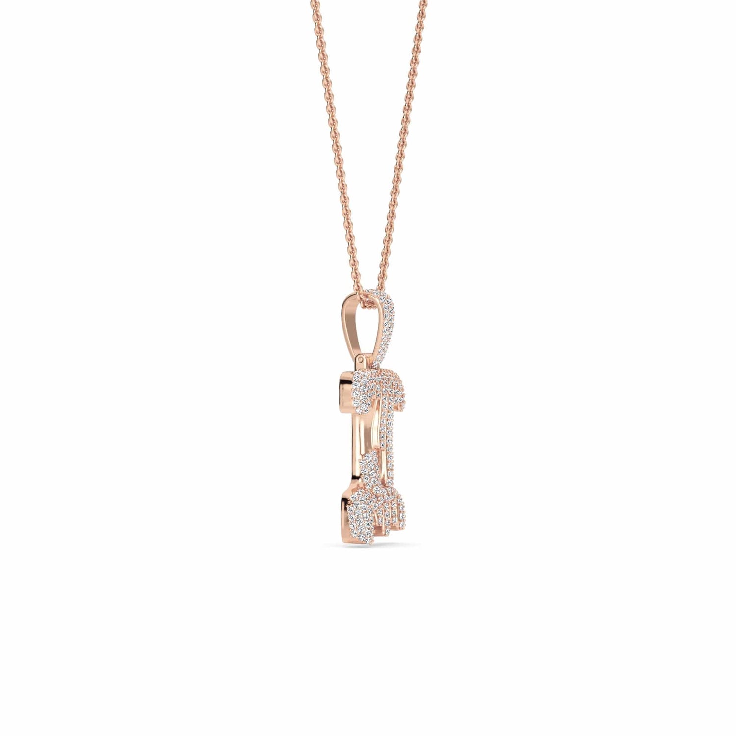 I Initial Dripping Diamond Pendant Necklace - Ignacio