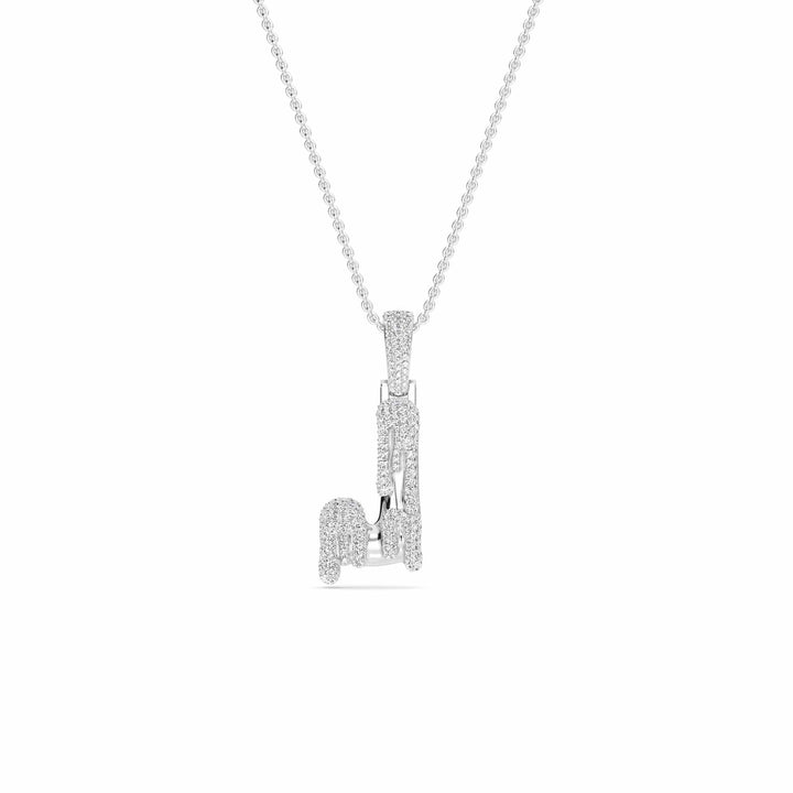 J Initial Dripping Diamond Pendant Necklace - Jace