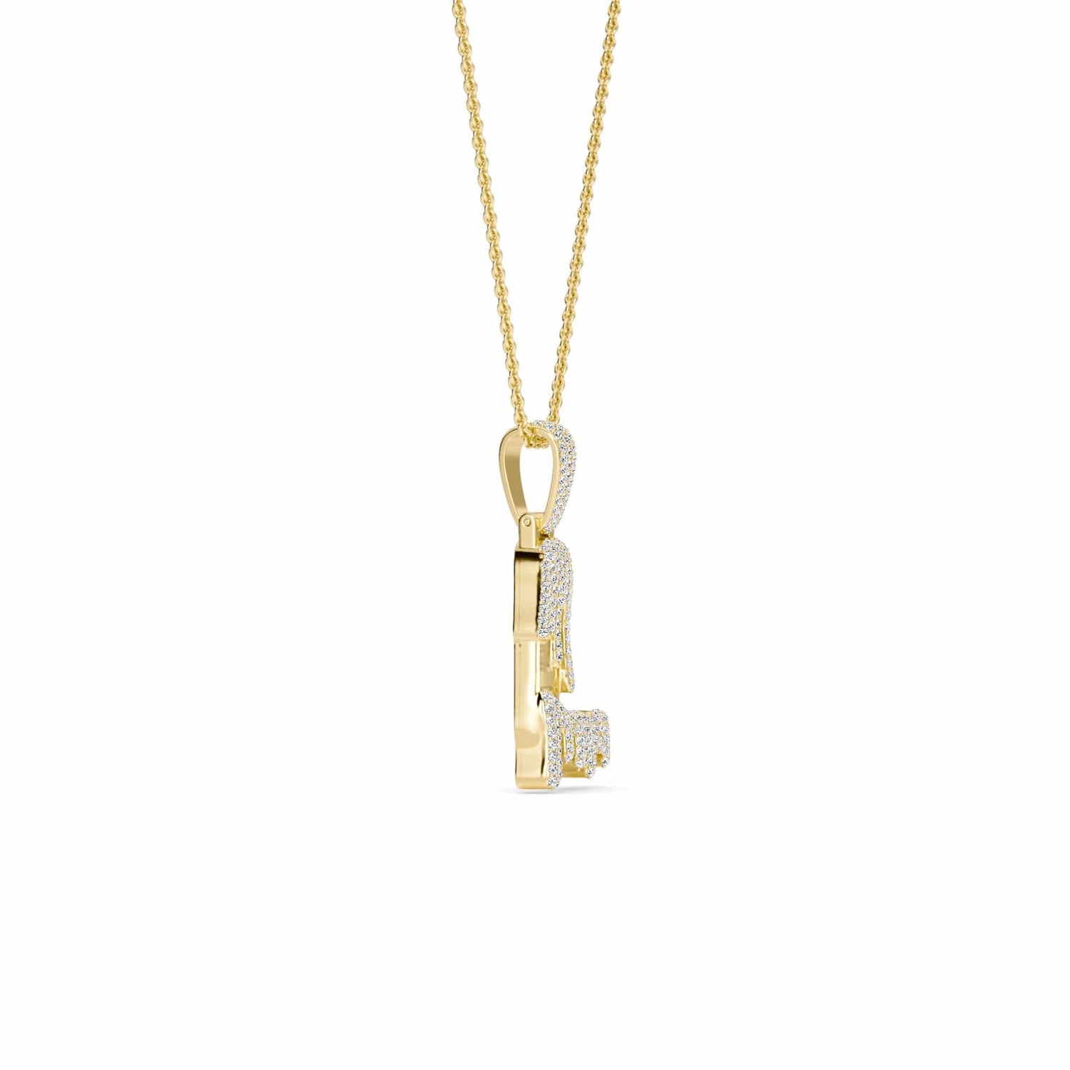 L Initial Dripping Diamond Pendant Necklace - Lincoln