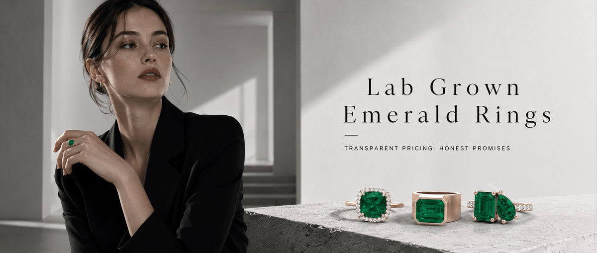 Lab grown emerald rings