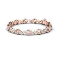 White Diamond Swirl Link Bracelet - Elizabeth
