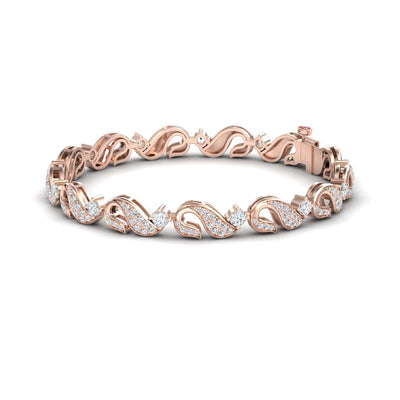 White Diamond Swirl Link Bracelet