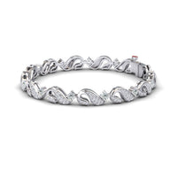 Moissanite & Diamond Swirl Link Bracelet - Elizabeth