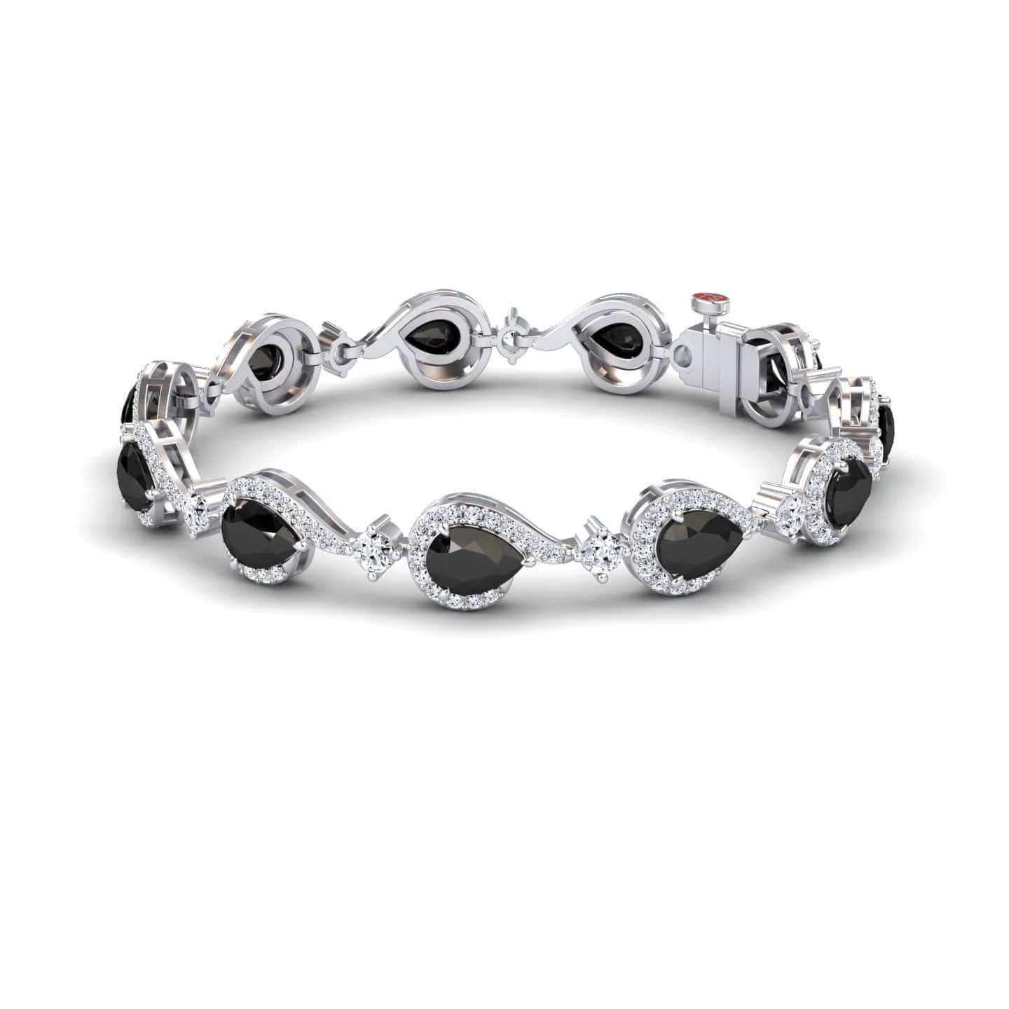 Black & White Diamond Tennis Bracelet - Gemma