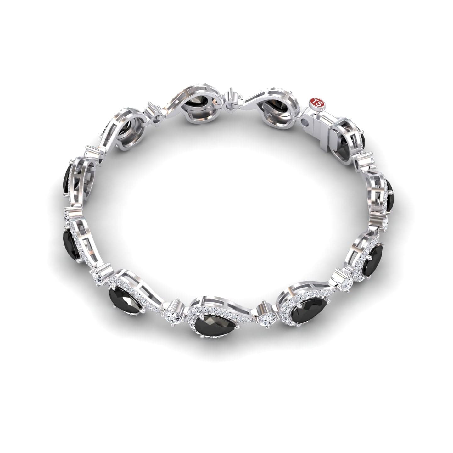 Black & White Diamond Tennis Bracelet - Gemma