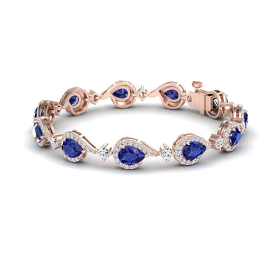 Blue Sapphire & Diamond Tennis Bracelet