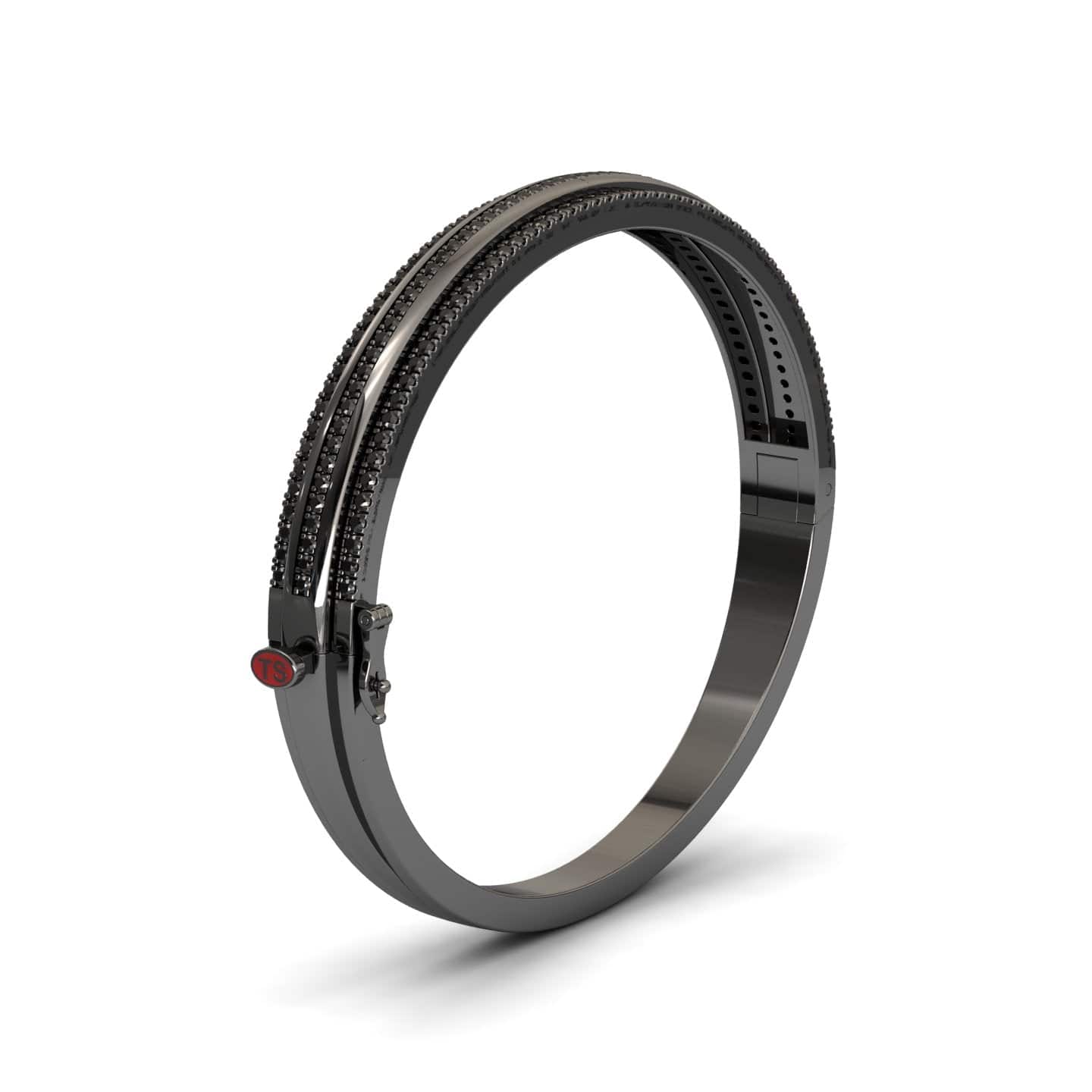 Bold Black Bangle: Unconventional Elegance - Amalia