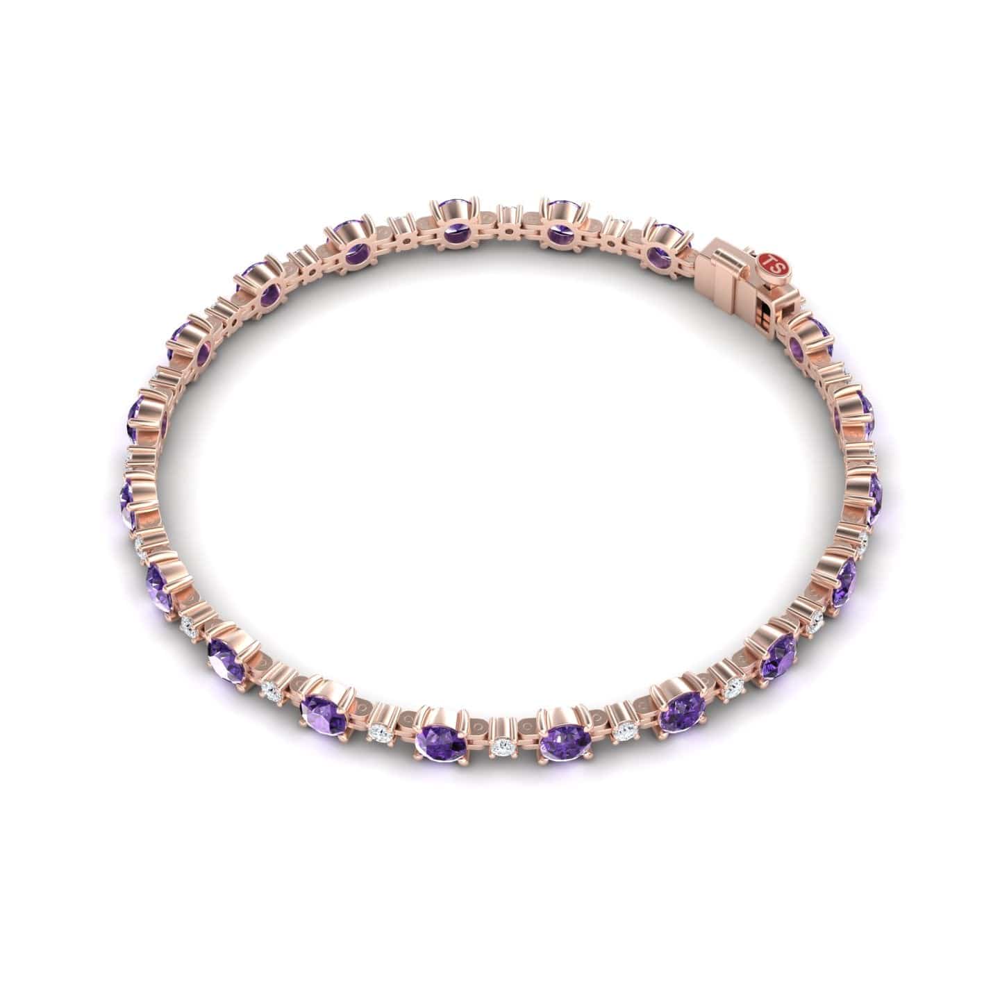Amethyst & Diamond Tennis Bracelet - Natalia