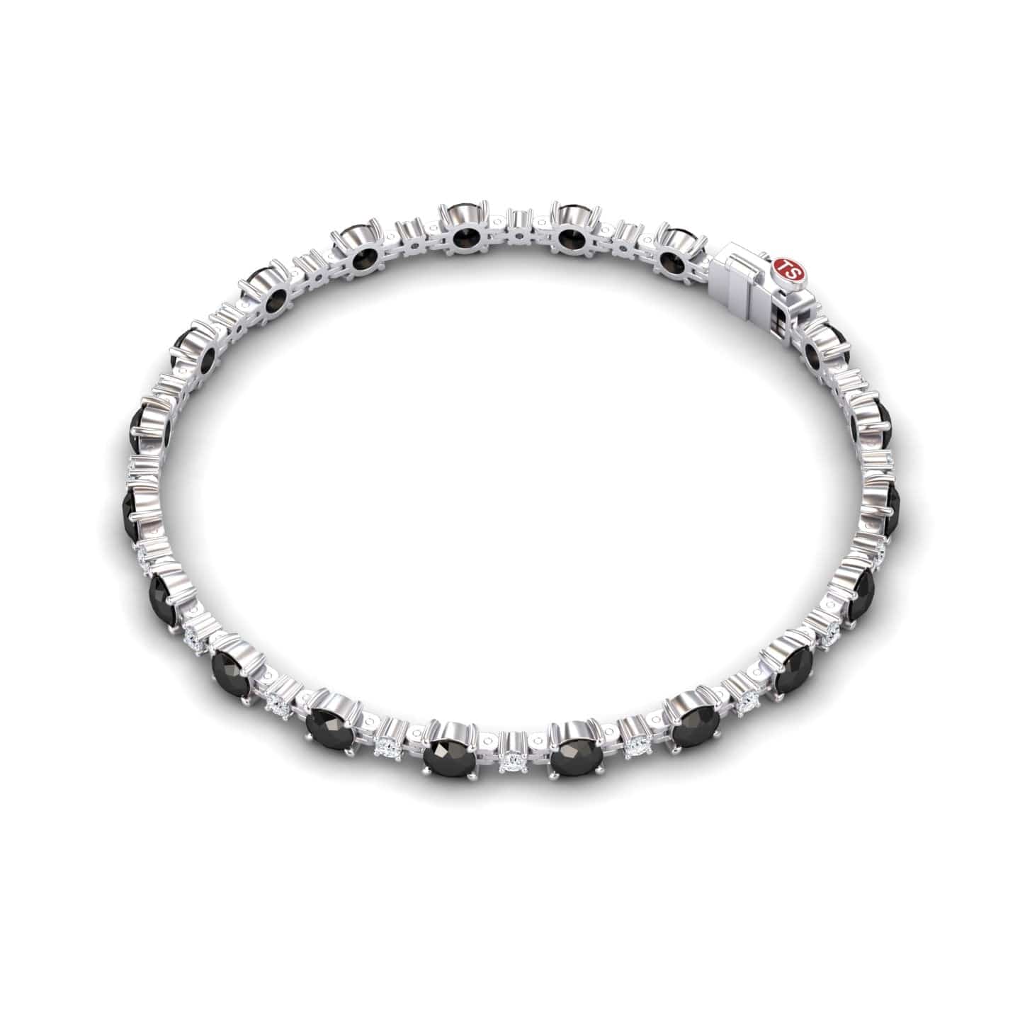 Black & White Diamond Tennis Bracelet - Natalia
