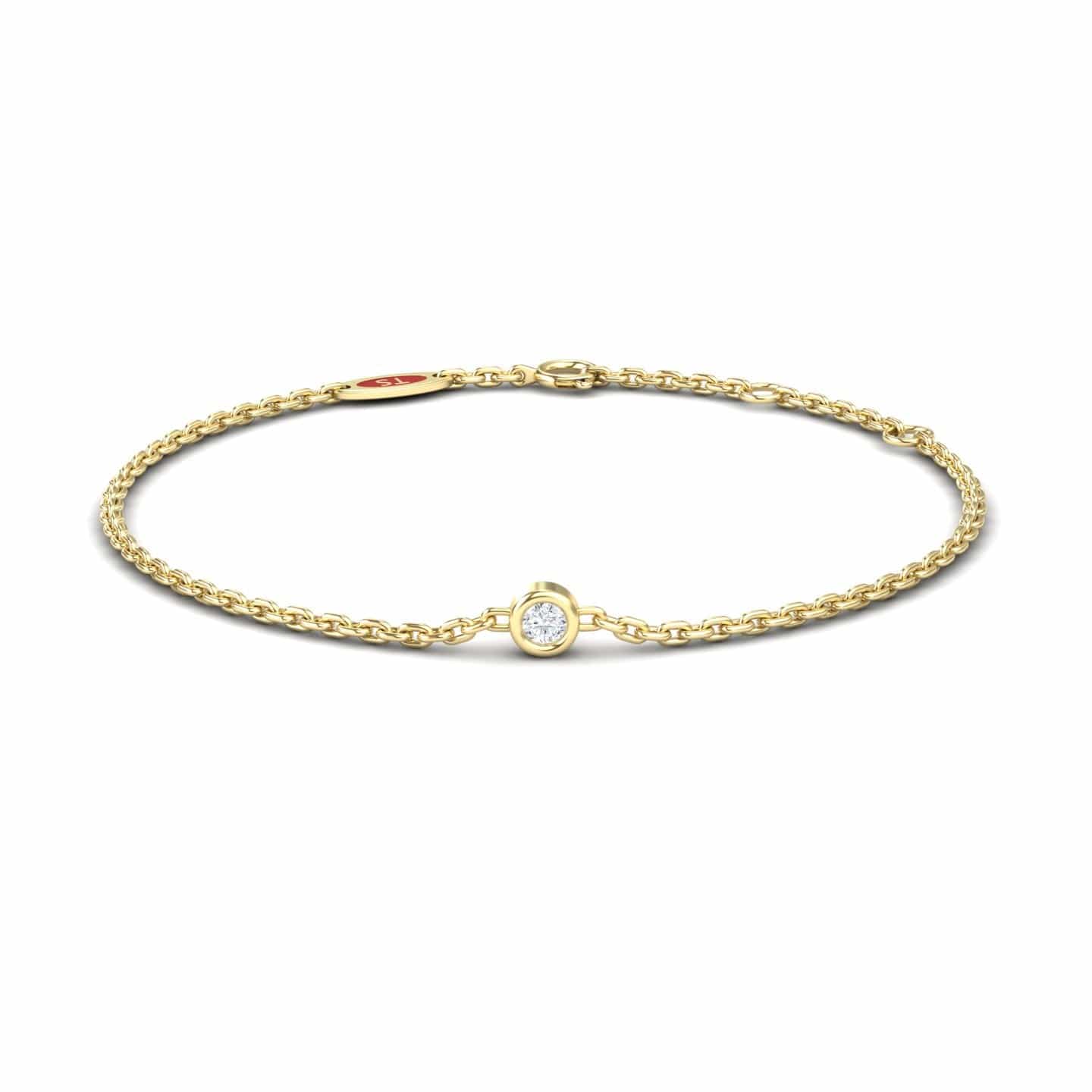 White Diamond Bezel Set Chain Bracelet - Aisha