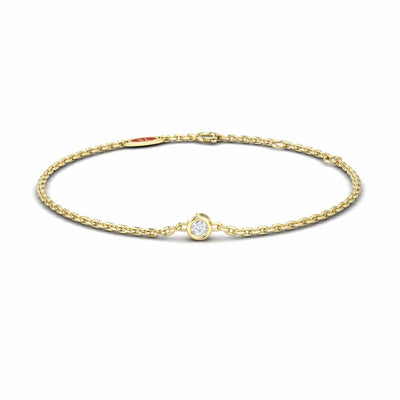 White Diamond Bezel Set Chain Bracelet