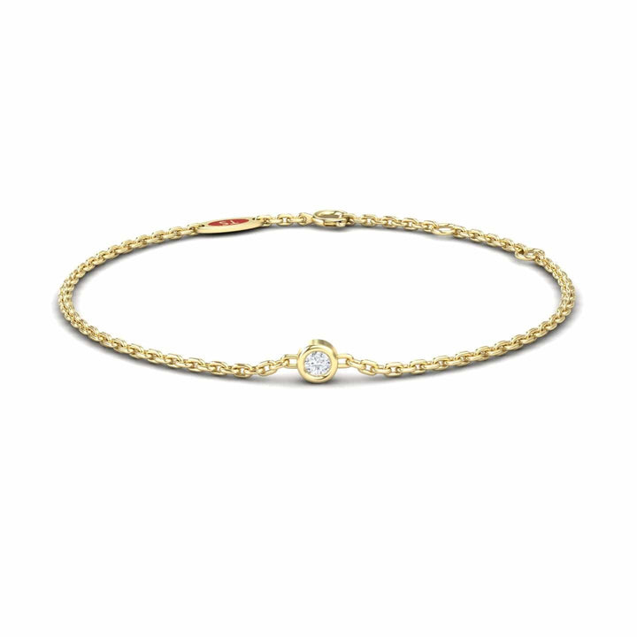 White Diamond Bezel Set Chain Bracelet - Aisha