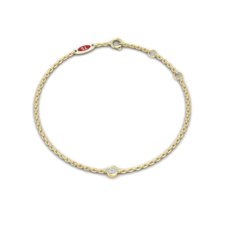 White Diamond Bezel Set Chain Bracelet - Aisha