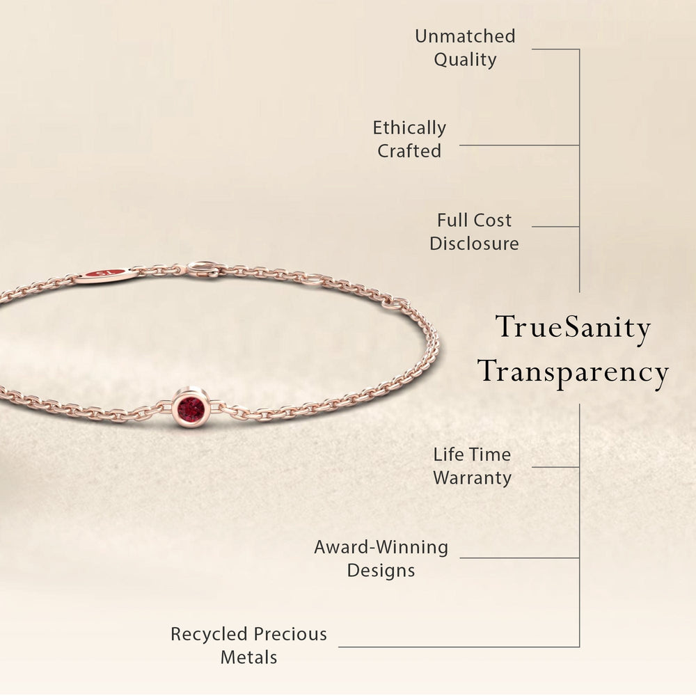 Ruby Bezel Set Chain Bracelet - Aisha