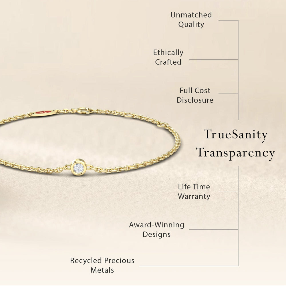 White Diamond Bezel Set Chain Bracelet - Aisha