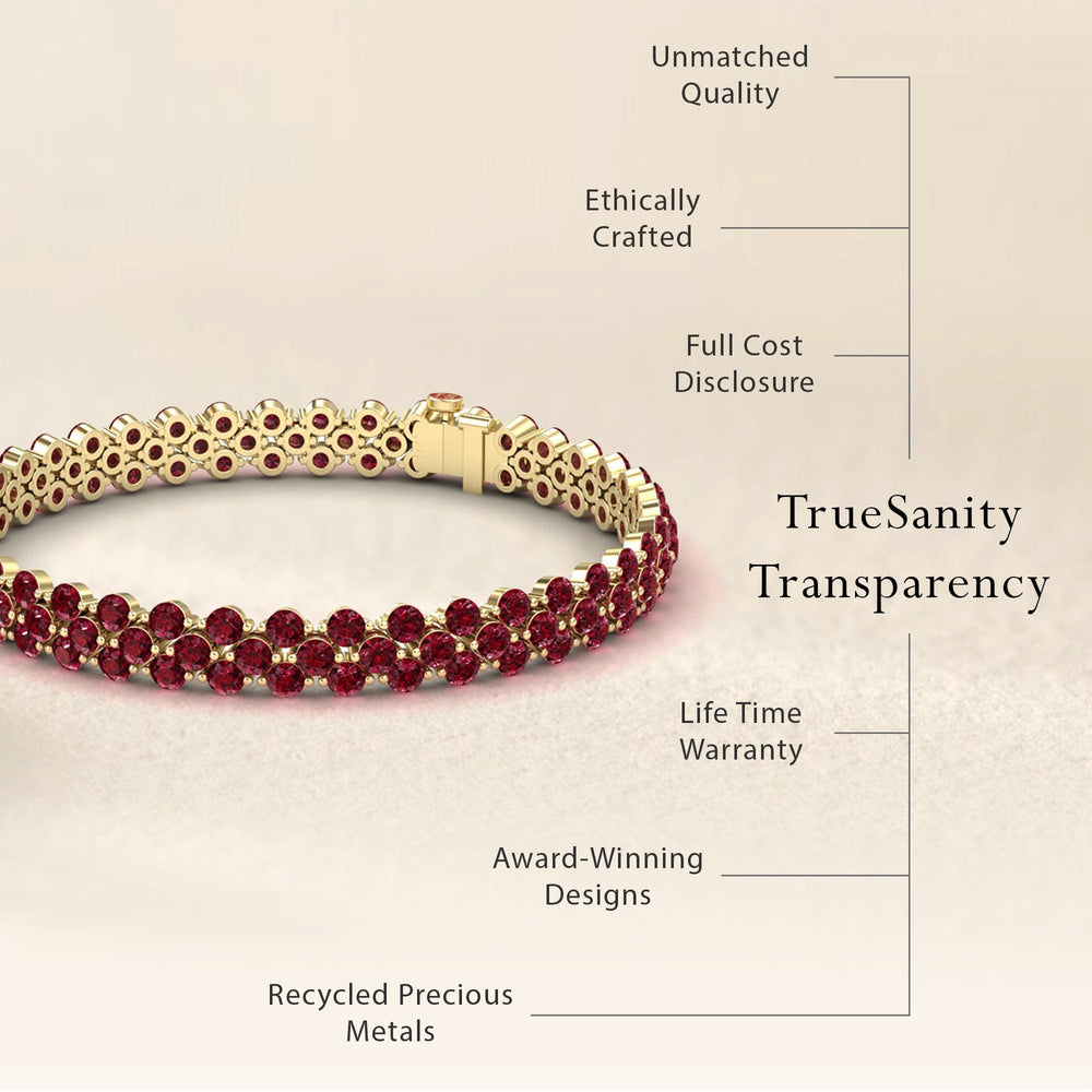 Ruby Double Row Tennis Bracelet - Yifei