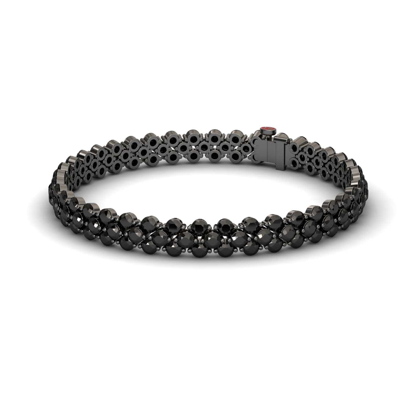 Black Diamond Double Row Tennis Bracelet - Yifei