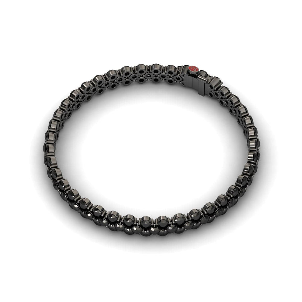 Black Diamond Double Row Tennis Bracelet - Yifei