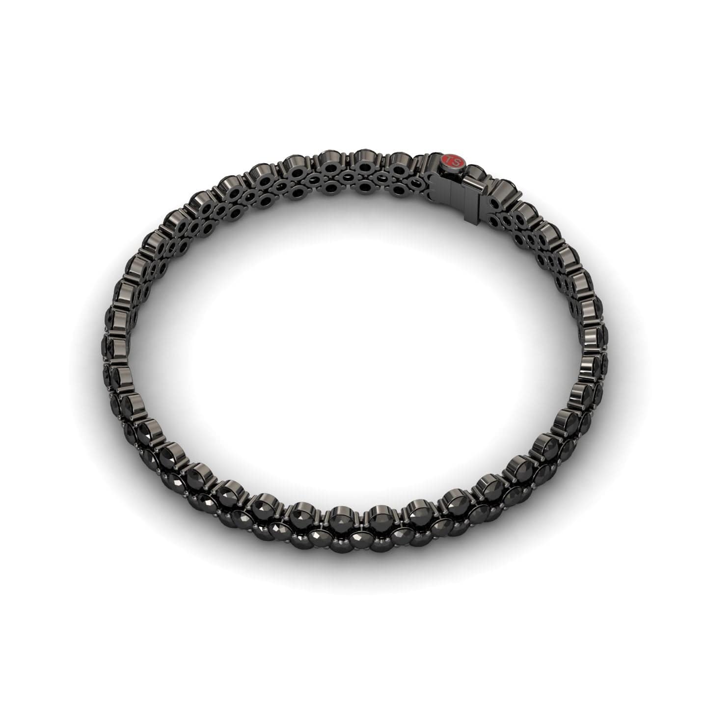 Black Diamond Double Row Tennis Bracelet - Yifei