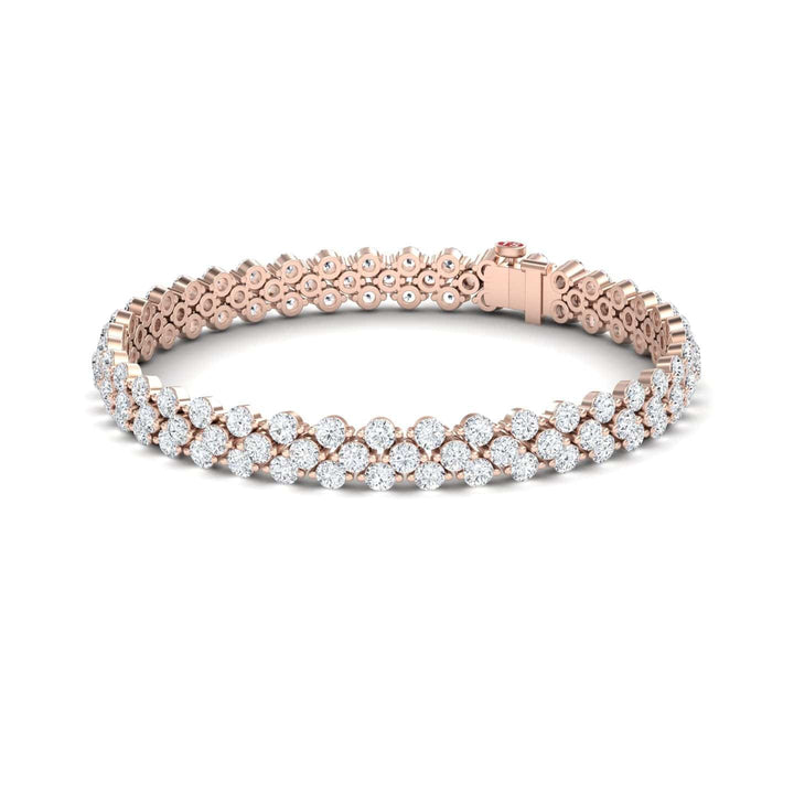 Lab Grown White Diamond Double Row Tennis Bracelet - Yifei