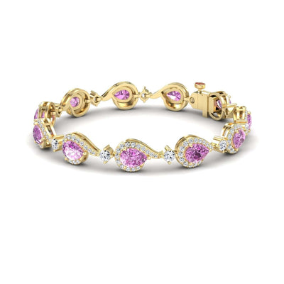 Pink Sapphire & Diamond Tennis Bracelet