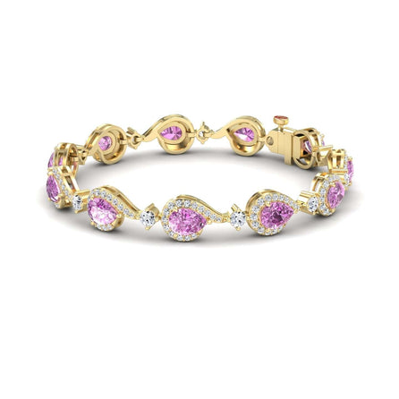 Pink Sapphire & Diamond Tennis Bracelet - Gemma