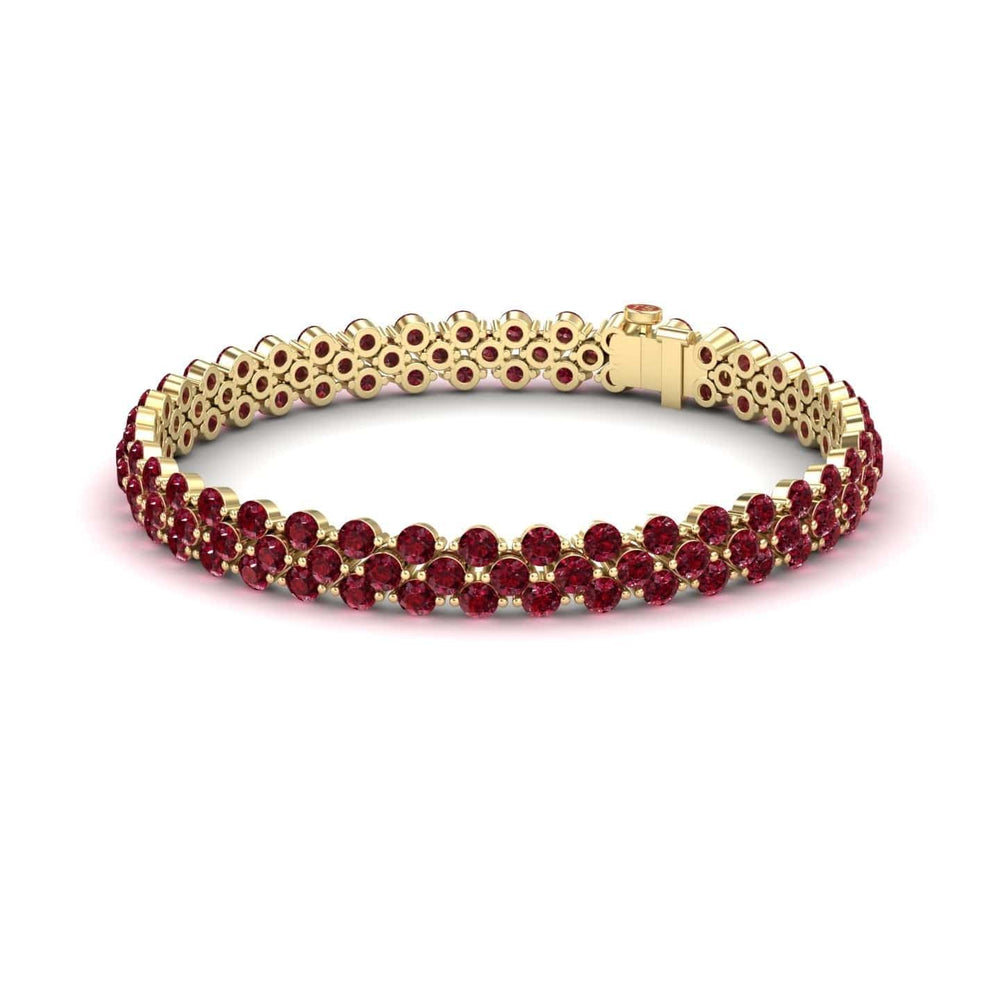 Ruby Double Row Tennis Bracelet - Yifei