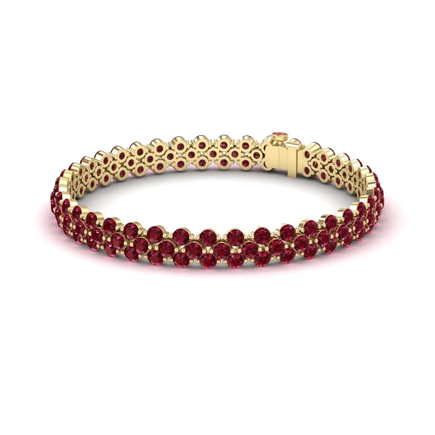 Ruby Double Row Tennis Bracelet - Yifei