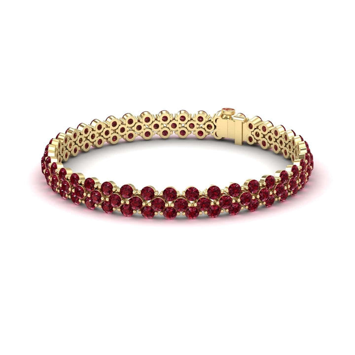 Ruby Double Row Tennis Bracelet - Yifei