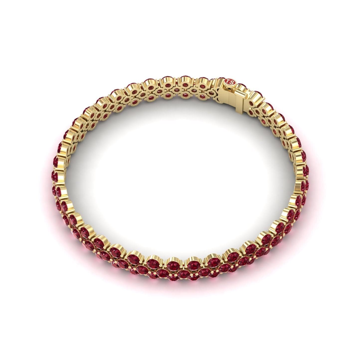 Ruby Double Row Tennis Bracelet - Yifei