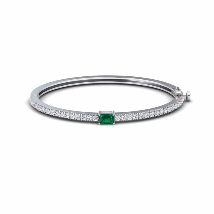 Emerald & Diamond Fancy Bangle Bracelet - Amandine