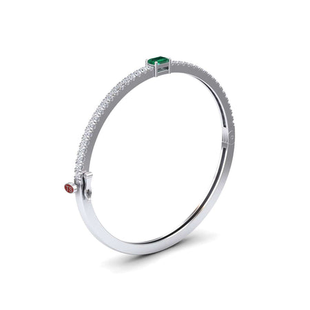 Emerald & Diamond Fancy Bangle Bracelet - Amandine