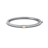 Morganite & Diamond Fancy Bangle Bracelet