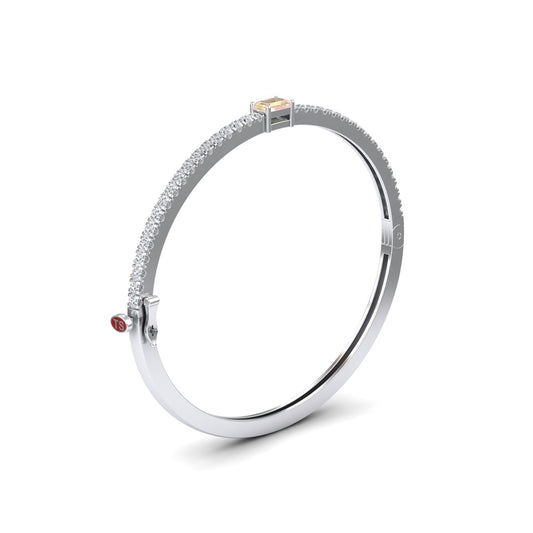 Morganite & Diamond Fancy Bangle Bracelet