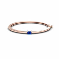 Blue Sapphire Solitaire Bangle Bracelet - Chelsea