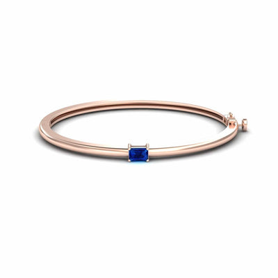 Blue Sapphire Solitaire Bangle Bracelet