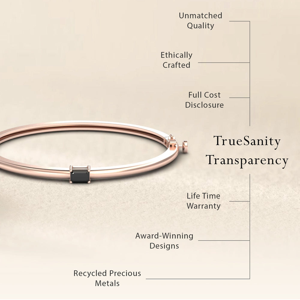 Black Diamond Solitaire Bangle Bracelet - Chelsea