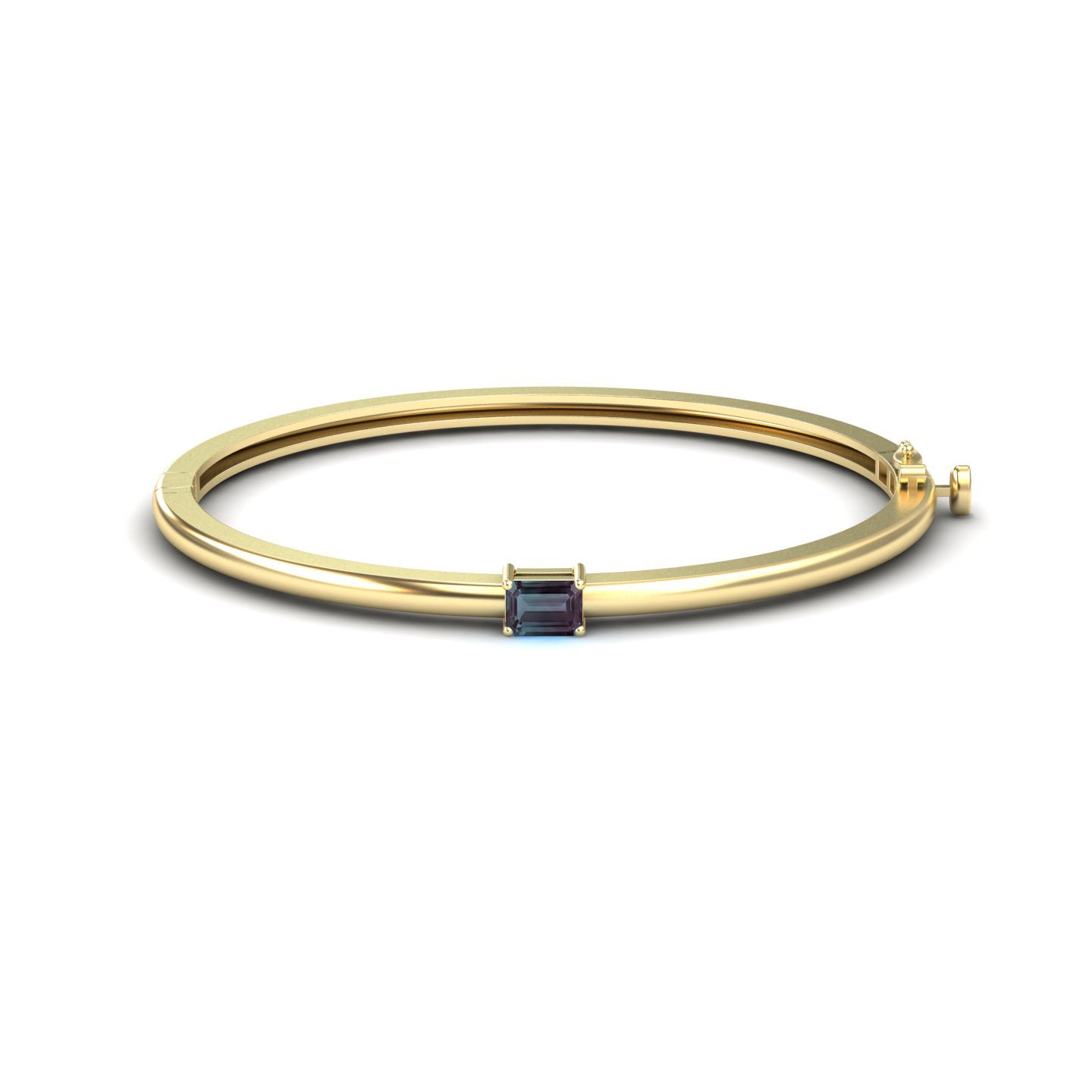 Alexandrite Solitaire Bangle Bracelet - Chelsea