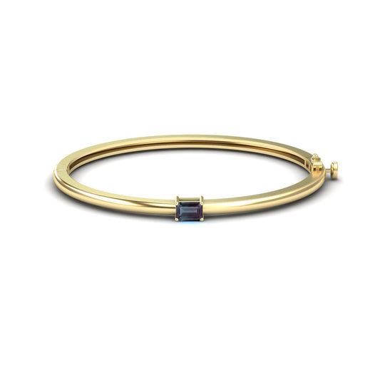 Alexandrite Solitaire Bangle Bracelet - Chelsea