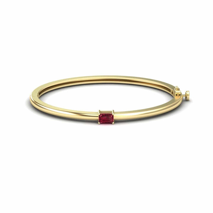 Ruby Solitaire Bangle Bracelet - Chelsea