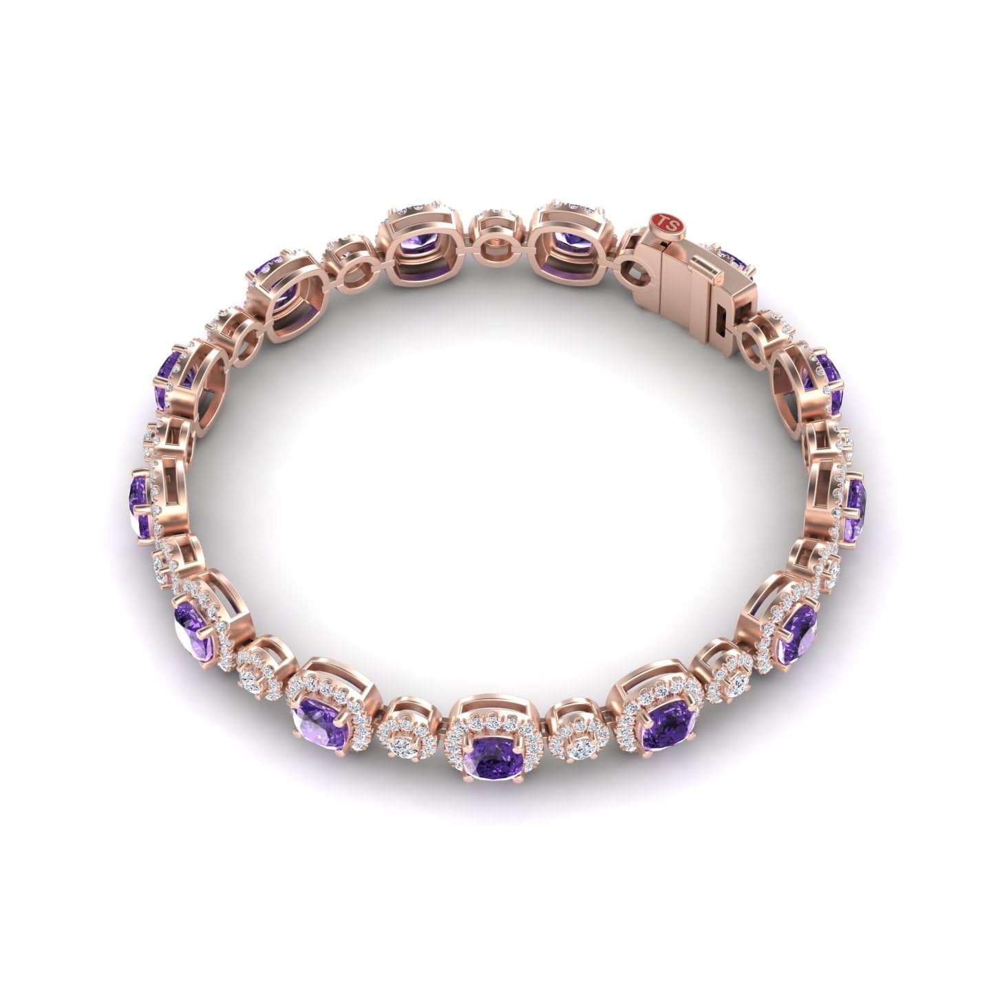 Amethyst &  Diamond Tennis Bracelet - Erina