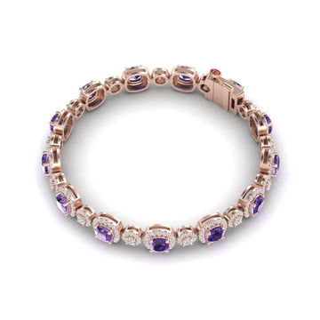 Amethyst &  Diamond Tennis Bracelet - Erina