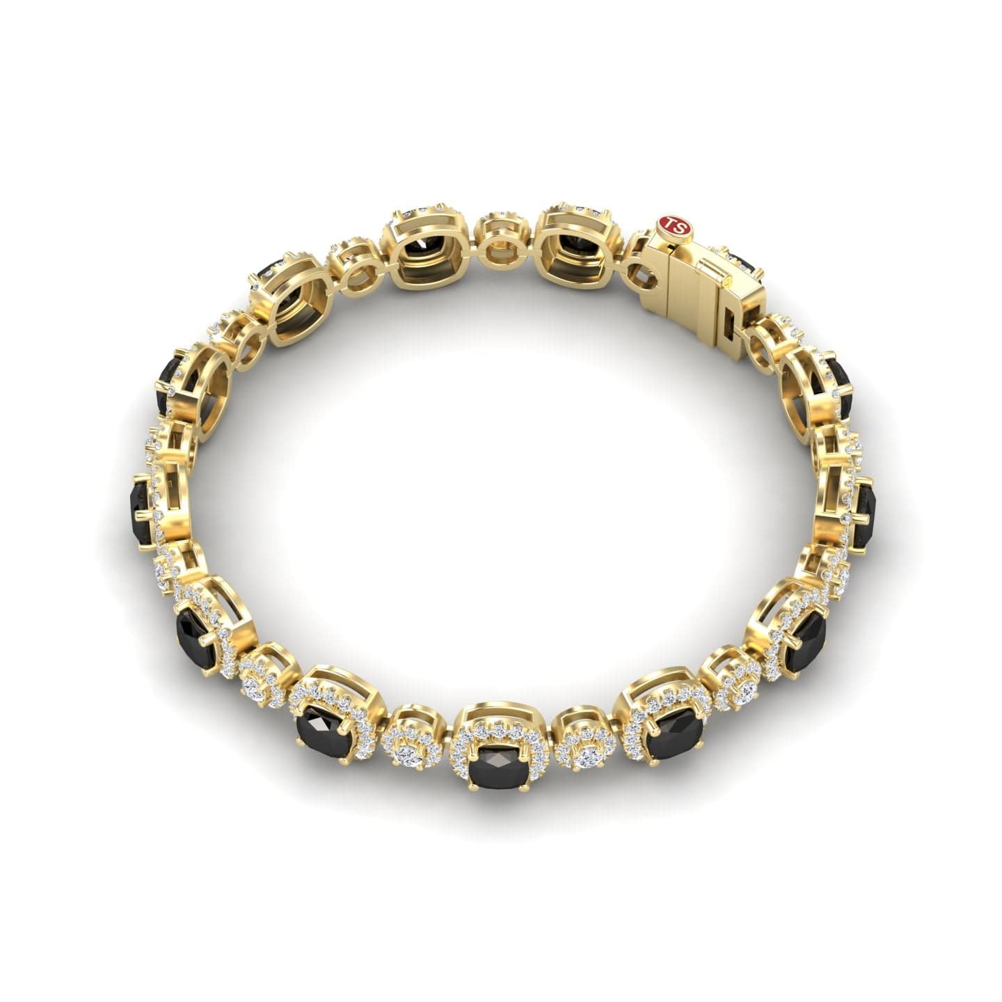 Black & White Diamond Tennis Bracelet - Erina