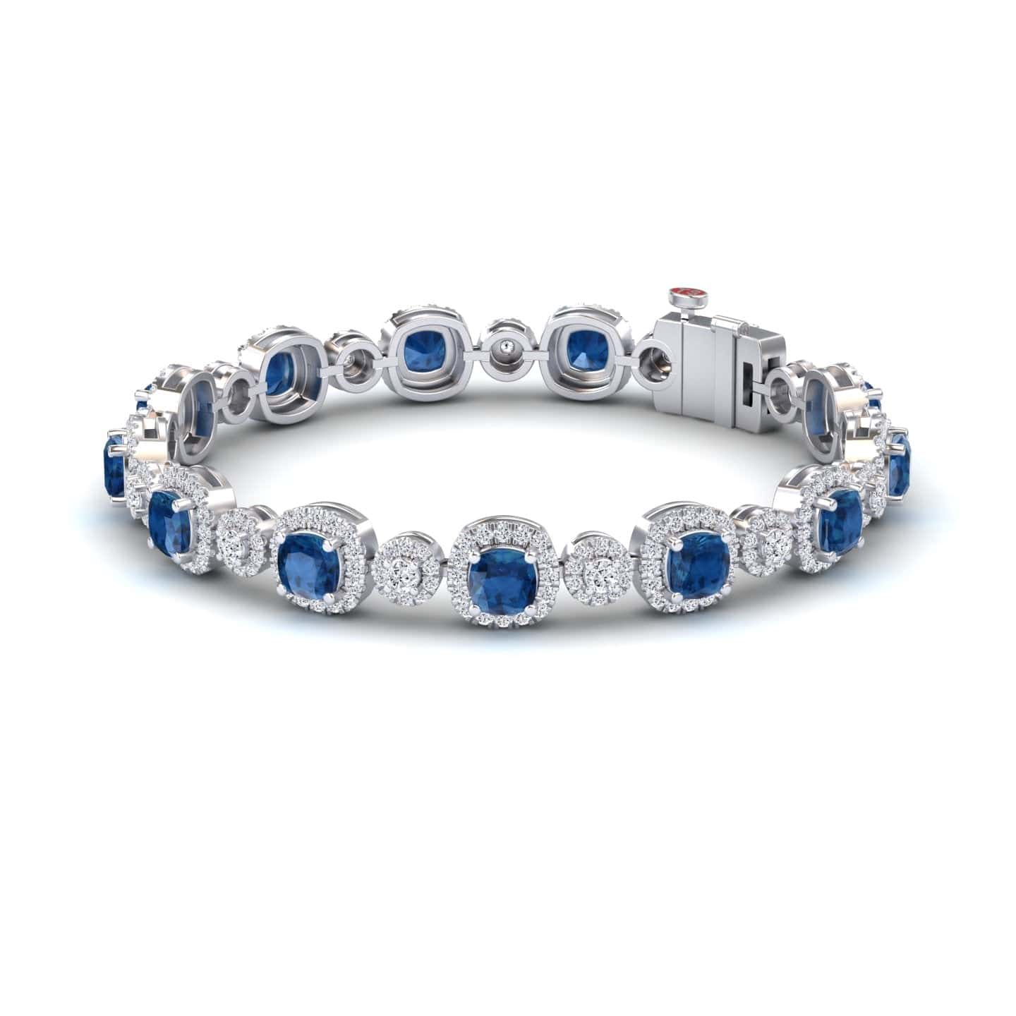 London Blue Topaz & Diamond Tennis Bracelet - Erina