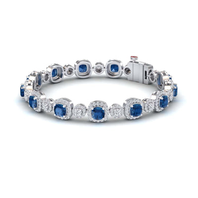 London Blue Topaz & Diamond Tennis Bracelet