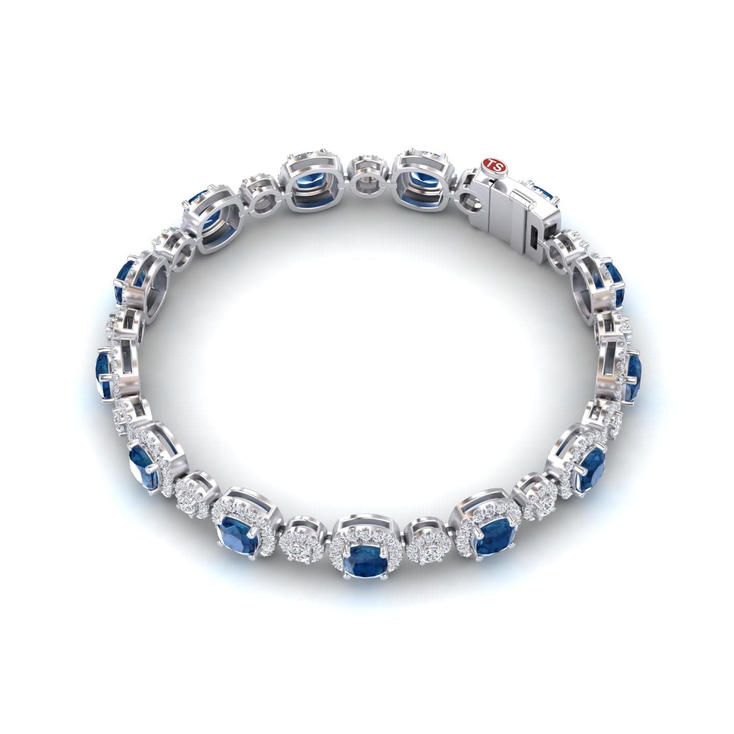 London Blue Topaz & Diamond Tennis Bracelet - Erina